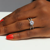 Sterling Silver Engagement Ring - 02AS42