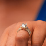 Baguette Cut Gold Engagement Ring - 02US51