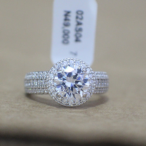 Sterling Silver Engagement Ring - 02AS04