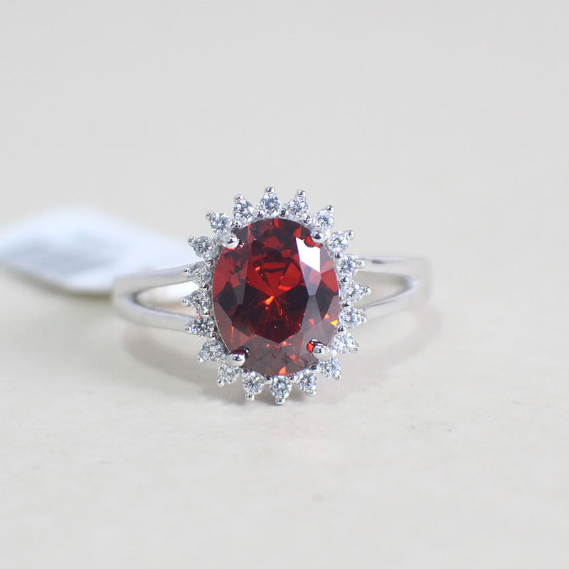 Sterling Silver Ruby Engagement Ring - 02AS67