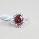 Sterling Silver Ruby Engagement Ring - 02AS67