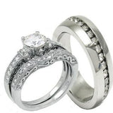 His & Hers 3 Pieces Wedding Ring Set - 02BB13