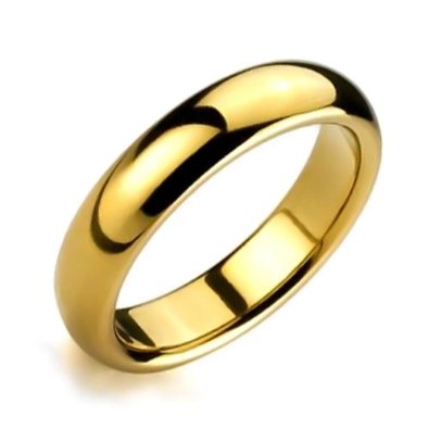 Gold Plated Comfort Fit High Polish Tungsten Band Ring 6mm - 02BB20
