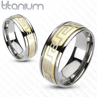 Solid Titanium Gold Wedding Band - 02BB27