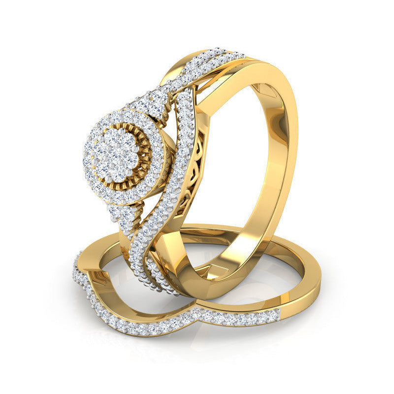 0.7ct Brilliant Cut Diamond Gold Bridal Set  - 02CG19