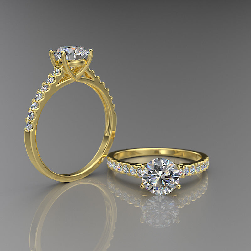 Gold Solitaire Engagement Ring - 02DS01