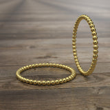 Gold Thin Beaded Wedding Band - 02DS09