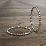 Gold Thin Beaded Wedding Band - 02DS09