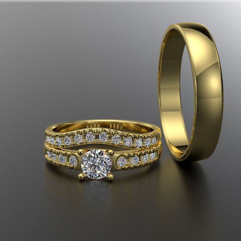 Daisy Collection - Gold Complete Wedding Set - 02DS12A