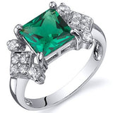 Emerald Ring in Sterling Silver  - 02EM40