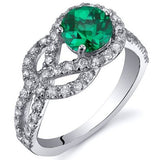 Emerald Ring in Sterling Silver Rhodium Finish - 02EM42