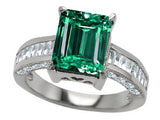 Octagon Cut Simulated Emerald Engagement Ring - 02EM43
