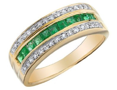 Emerald Ring with Diamonds 7/10 Carat - 02EM58