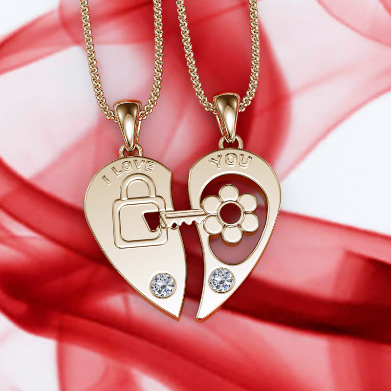 Key Lock Design Necklace - 02NN41