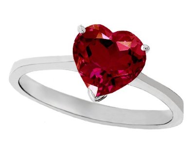 Ruby Heart Shape 8mm Solitaire Engagement Ring