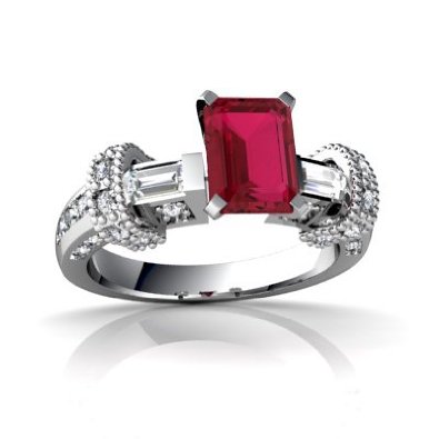 White Gold Ruby Engagement Ring