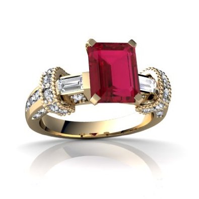 Yellow Gold Ruby Engagement Ring