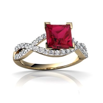 Yellow Gold Ruby Engagement Ring