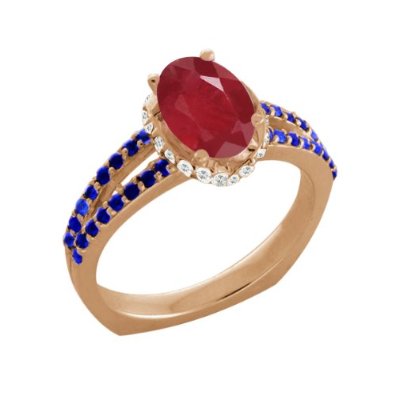 Ruby White Sapphire 14K Rose Gold Ring