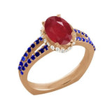 Ruby White Sapphire 14K Rose Gold Ring