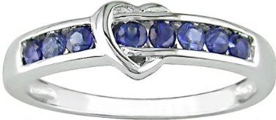 White Gold Sapphire Heart Ring