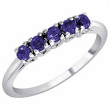 5 Stone Blue Sapphire Band/Engagement Ring