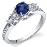 Blue Sapphire Ring in Sterling Silver  - 02SH48