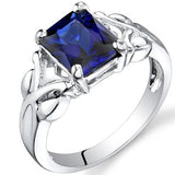 Radiant Cut Sapphire Ring in Sterling Silver - 02SH50