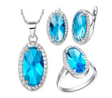 Blue Rhinestone Jewelry Set - 02SS02