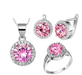 Pink Simulated Diamond Jewelry Set - 02SS09