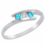 14K Gold With Blue Topaz Accented Ring