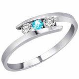 14K Gold With Blue Topaz and Diamond Ring