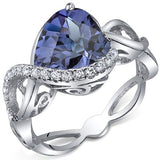 Heart Shape Ring in Sterling Silver Rhodium Finish - 02TP14
