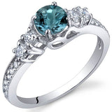 Blue Topaz Ring in Sterling Silver Rhodium Finish - 02TP15