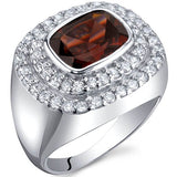 2.50 Carats Garnet Ring in Sterling Silver Rhodium Finish - 02TP25