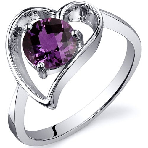 Solitaire Ring in Sterling Silver Rhodium Finish  - 02Tp26