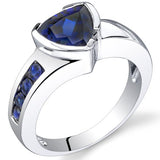 Sapphire Ring in Sterling Silver Rhodium Finish - 02TP27