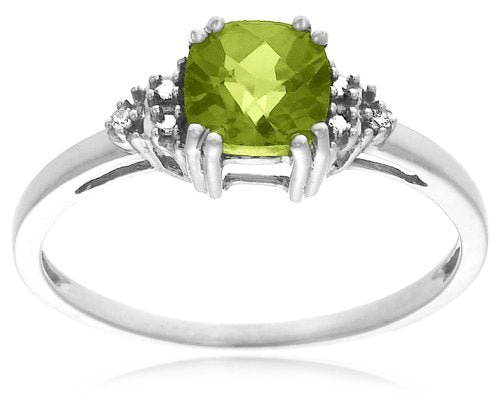 10k Gold, August Birthstone, Peridot and Diamond Ring - 02TP32