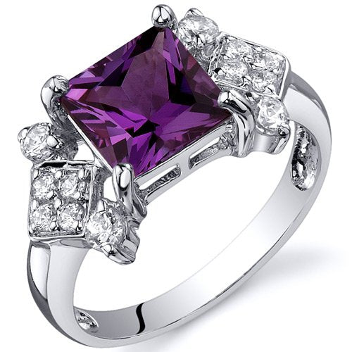 Cubic Zirconia Ring in Sterling Silver Rhodium Finish - 02TP38