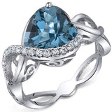 Topaz Ring in Sterling Silver Rhodium Finish - 02TP42