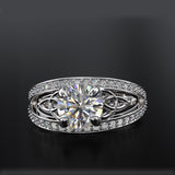 1.6ct Round Cut Gold Engagement Ring - 02TT06