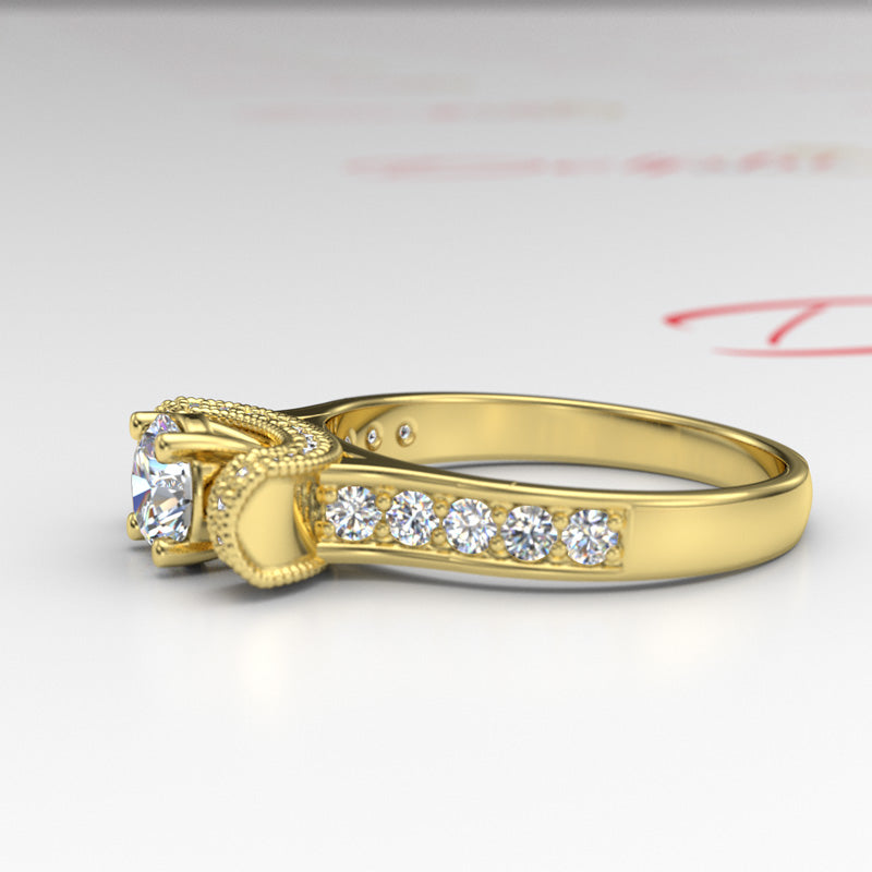 1ct Certified Diamond Gold Engagement Ring - 02TT46