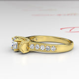 1ct Certified Diamond Gold Engagement Ring - 02TT46