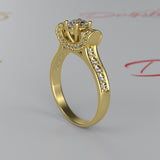 1ct Certified Diamond Gold Engagement Ring - 02TT46