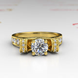 1ct Certified Diamond Gold Engagement Ring - 02TT46