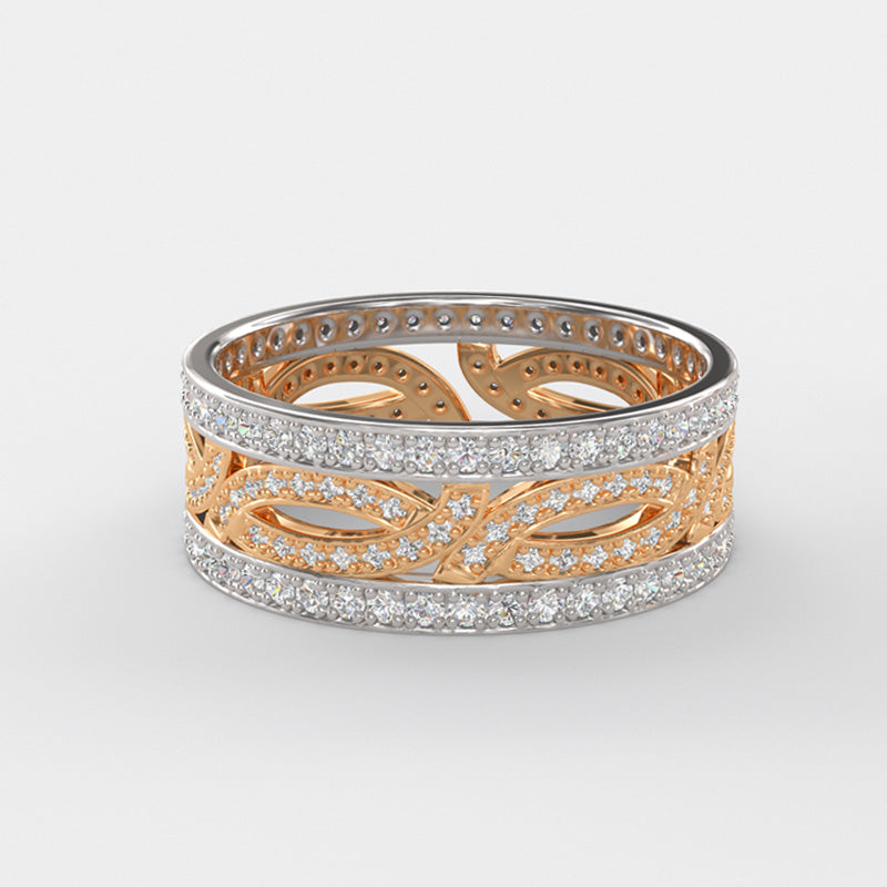 Two Tone Gold  Anniversary Wedding Band - 02TT52