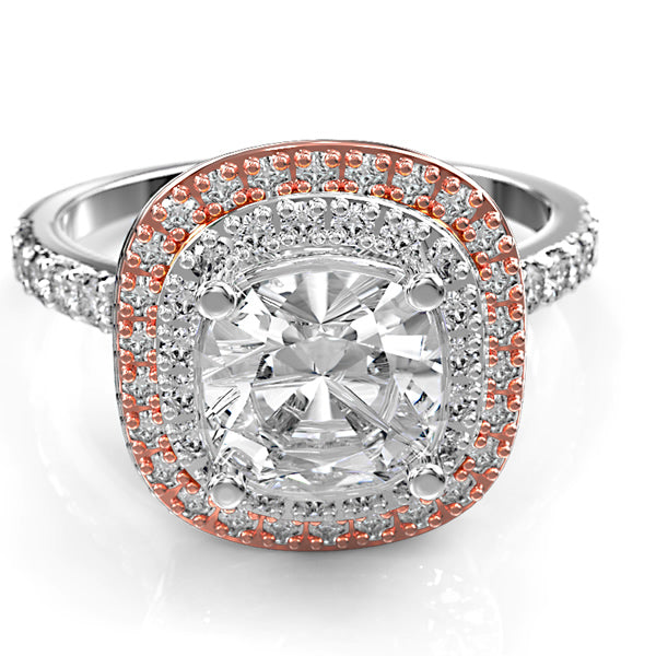 18K Two tone Engagement Ring - 02TX25