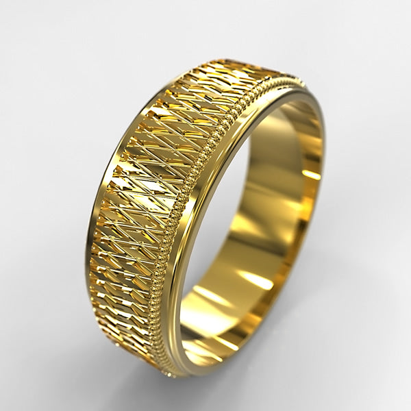 Grooms Gold Wedding Band - 02TX34