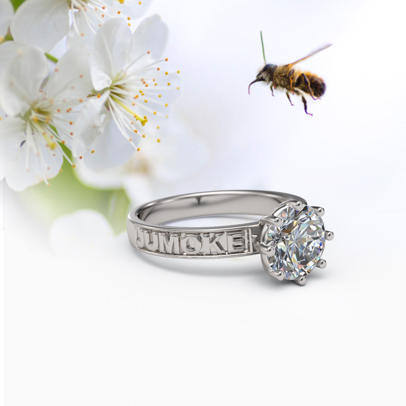 Personalized Name Gold Engagement Ring - 02TX42