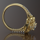 0.5ct Brilliant Cut Diamond  Gold Engagement Ring  - 02US01